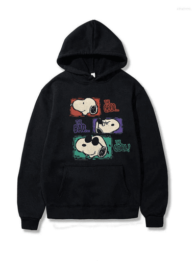 POLERÓN CANGURO NEGRO ESTAMPADO SNOOPY - 1