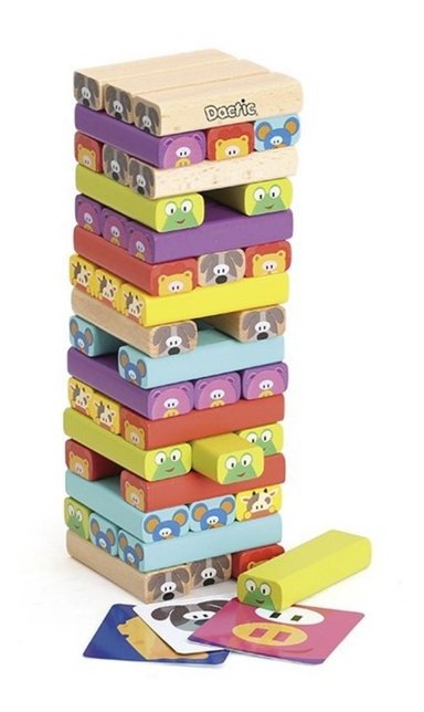 BLOQUES DACTIC BLANCO TORRE DE BLOQUE O JENGA DE MADERA MULTICOLOR. - 2