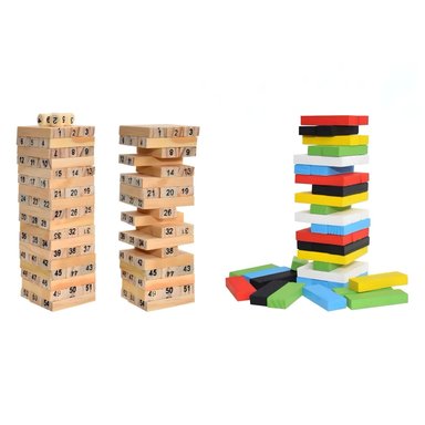 JENGA DE COLORES Y NÚMEROS - 54 BLOQUES DIVERTIDOS - 1