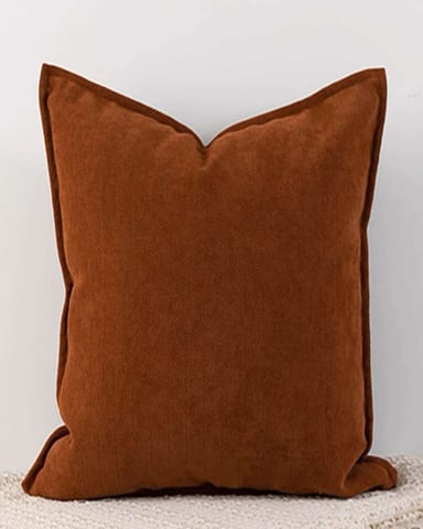 JUEGO DE 2 FUNDAS CHENILLE LISO 45 X 45 CM TERRACOTA - 3