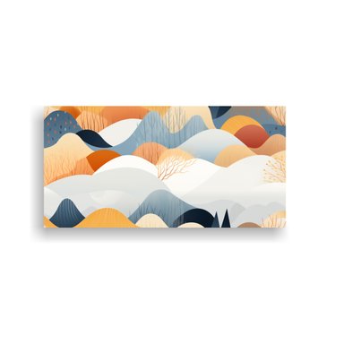 PINTURA ABSTRACTA ESCENA PAISAJÍSTICA NÓRDICA 140X70 CM - 1