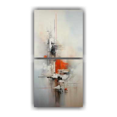 CUADROS ABSTRACTOS NÓRDICOS EN BASTIDOR DE DOS 80X160 CM - 1
