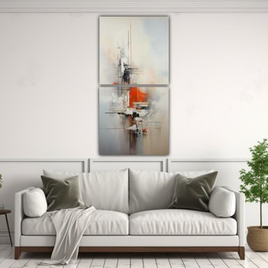 CUADROS ABSTRACTOS NÓRDICOS EN BASTIDOR DE DOS 80X160 CM - 2
