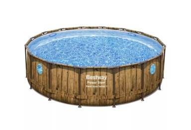 PISCINA ESTRUCTURAL BESTWAY POWER STEEL SWIM VISTA EN MADERA - 2