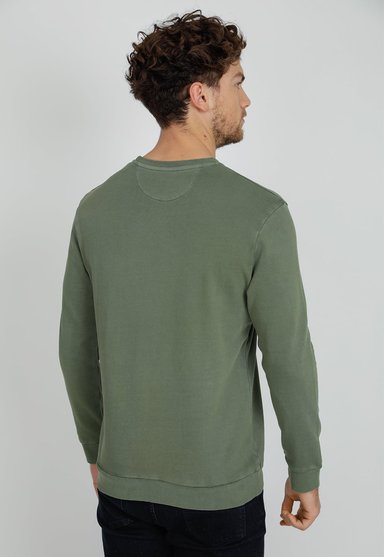 POLERON HOMBRE SLIM FIT WHITNEY ALGODON OLIVA - 2