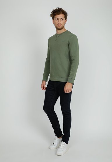 POLERON HOMBRE SLIM FIT WHITNEY ALGODON OLIVA - 4