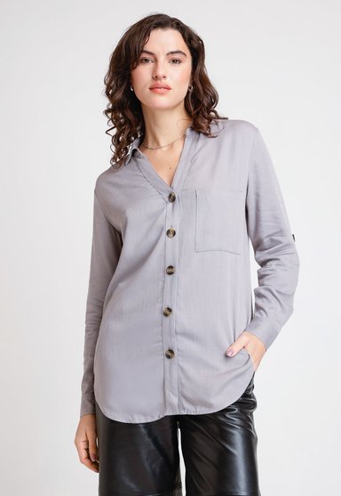 BLUSA DE MUJER MODELO BROMELIA24 COLOR GRIS - 1