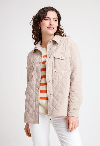 CHAQUETA DE MUJER MODELO SUKI COTELE COLOR BEIGE - 1