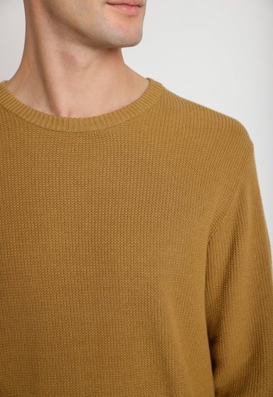 SWEATER HOMBRE CUELLO REDONDO KHAKI - 4