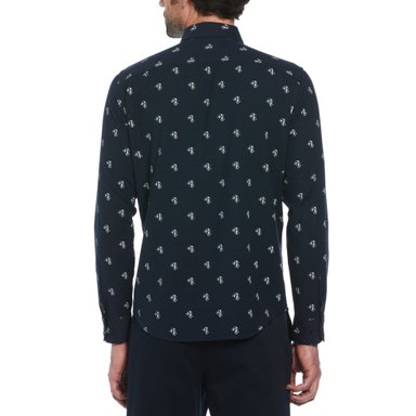 CAMISA ALGODÓN HOMBRE ORIGINAL PENGUIN AZUL MARINO ESTAMPADO NAVY - 3