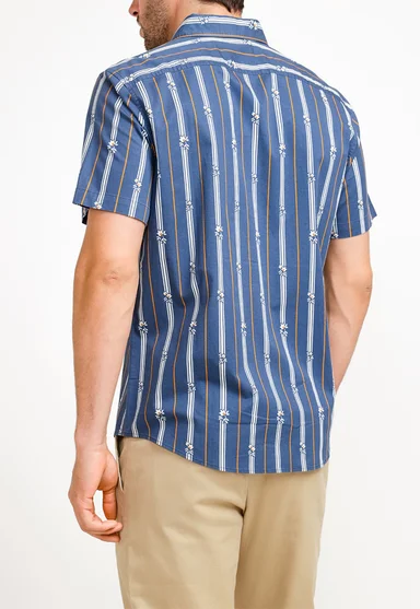 CAMISA ALGODÓN HOMBRE ORIGINAL PENGUIN AZUL ESTAMPADO - 2
