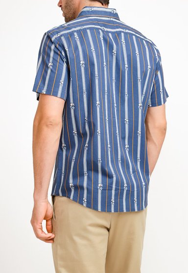 CAMISA ALGODÓN HOMBRE ORIGINAL PENGUIN AZUL ESTAMPADO - 2