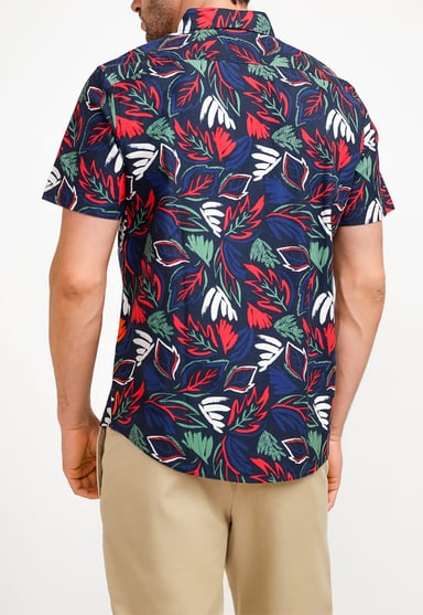 CAMISA ALGODÓN HOMBRE ORIGINAL PENGUIN AZUL MARINO ESTAMPADO NAVY - 2