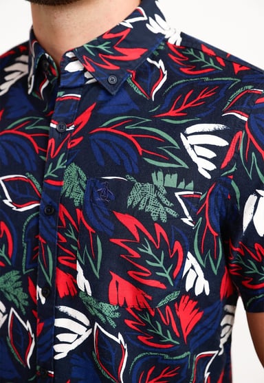 CAMISA ALGODÓN HOMBRE ORIGINAL PENGUIN AZUL MARINO ESTAMPADO NAVY - 3