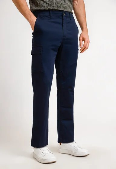PANTALÓN ALGODÓN HOMBRE ORIGINAL PENGUIN AZUL MARINO LISO NAVY - 1