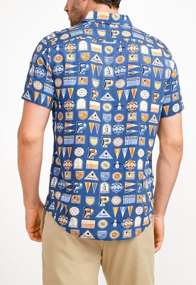 CAMISA HOMBRE ORIGINAL PENGUIN AZUL LENZING TM ECOVERO ESTAMPADO - 2