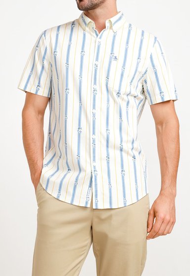 CAMISA ALGODÓN HOMBRE ORIGINAL PENGUIN BEIGE ESTAMPADO - 1