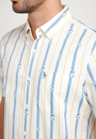 CAMISA ALGODÓN HOMBRE ORIGINAL PENGUIN BEIGE ESTAMPADO - 3