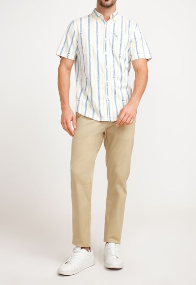CAMISA ALGODÓN HOMBRE ORIGINAL PENGUIN BEIGE ESTAMPADO - 4