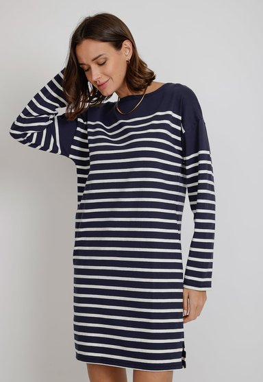 VESTIDO ALGODÓN MUJER CANADIENNE AZUL MARINO SANABRIA - 1