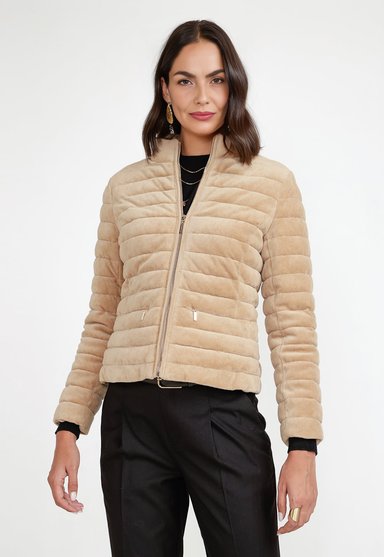 PARKA ACOLCHADA MUJER ALGODON BEIGE - 1