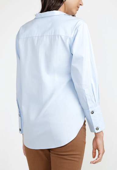 BLUSA MUJER ALGODON CELESTE - 2