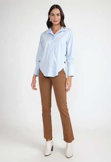 BLUSA MUJER ALGODON CELESTE - 4