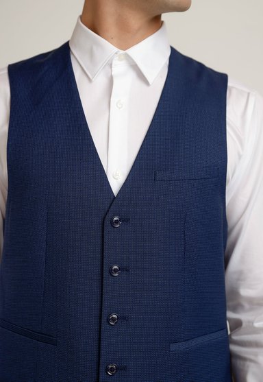 GILET HOMBRE FORMAL WASHABLE AZUL - 3
