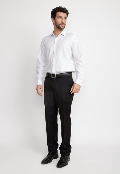 CAMISA HOMBRE FORMAL DOBLE PUÑO DOBBY CLASSIC BLANCO - 4