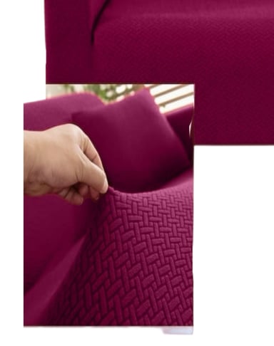 FUNDA SOFÁ JUEGO TEXTURIZADAS 3+1+1 ANTIDESLIZANTES 5N8 MORADO - 2