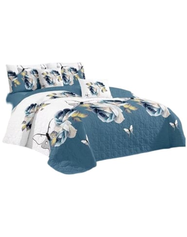 CUBRECAMA MULTICOLOR QUILT 2 PLAZAS+2 FUNDAS VERANO FRESCO 13N56 - 1
