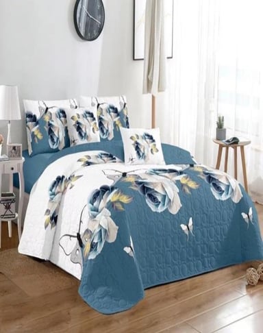 CUBRECAMA MULTICOLOR QUILT 2 PLAZAS+2 FUNDAS VERANO FRESCO 13N56 - 3