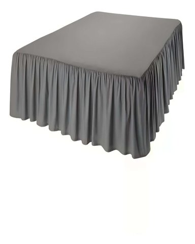 FALDON DE CAMA SIN FUNDA 2 PLAZAS GRIS - 2