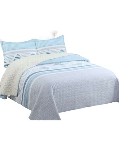 QUILT CON SHERPA 2 PLAZA GRIS 230 CM X 250 CM J16 - 1