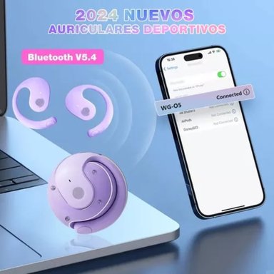 AUDIFONOS INALAMBRICOS OWS EARBUDS MORADOS - 4