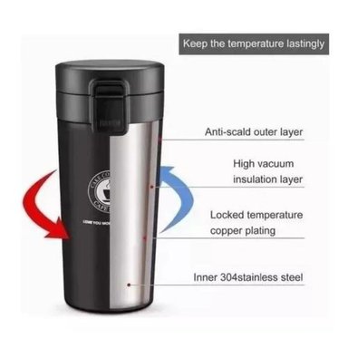 TERMO DE CAFÉ DE ACERO INOXIDABLE TAZA D AGUA CALIENTE 380ML - 3