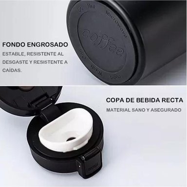 TERMO DE CAFÉ DE ACERO INOXIDABLE TAZA D AGUA CALIENTE 380ML - 7