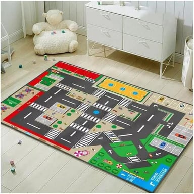ALFOMBRA ALF14 PISTA AUTOS INFANTIL ANTIGOLPES SENSORIAL 89X61 CM MULTICOLOR - 4