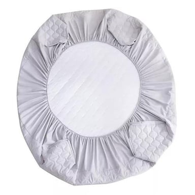 CUBRECOLCHÓN 2 PLAZAS ALGODÓN BLANCO ACOLCHADO + 2 FUNDAS ALMOHADA IMPERMEABLE - 2