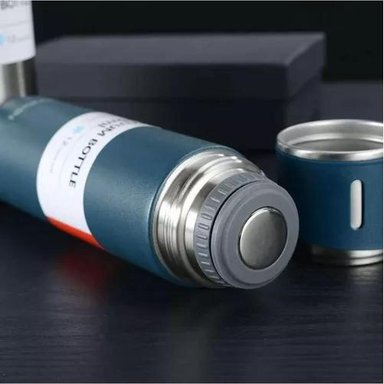 KIT DE TERMOS DE ACERO INOXIDABLE PARA 3 TAZAS DE CAFÉ, TÉ Y AGUA, COLOR AZUL - 6