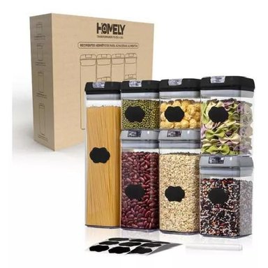 FRASCOS CONSERVEROS CONTENEDORES HERMETICOS PACK 7 COLOR BLANCO - 1