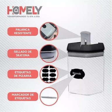 FRASCOS CONSERVEROS CONTENEDORES HERMETICOS PACK 7 COLOR BLANCO - 3