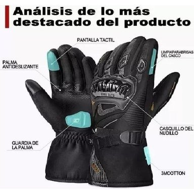 GUANTES SUOMY INVIERNO IMPERMEABLE PARA MOTOCICLISTA TÉRMICO TALLA XL - 5