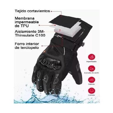 GUANTES SUOMY INVIERNO IMPERMEABLE PARA MOTOCICLISTA TÉRMICO TALLA M - 5