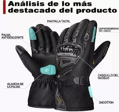 GUANTES SUOMY INVIERNO IMPERMEABLE PARA MOTOCICLISTA TÉRMICO TALLA 2XL - 6