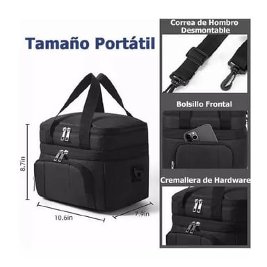 LONCHERAS ESCOLARE IMPERMEABLE 10LGRAN CAPACIDAD Y BANDOLERA - 2