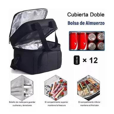 LONCHERAS ESCOLARE IMPERMEABLE 10LGRAN CAPACIDAD Y BANDOLERA - 3