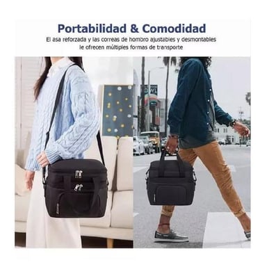 LONCHERAS ESCOLARE IMPERMEABLE 10LGRAN CAPACIDAD Y BANDOLERA - 7