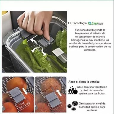 ORGANIZADOR REFRIGERADOR COCINA SET DE 3 CONTENEDORES TAPA - 4