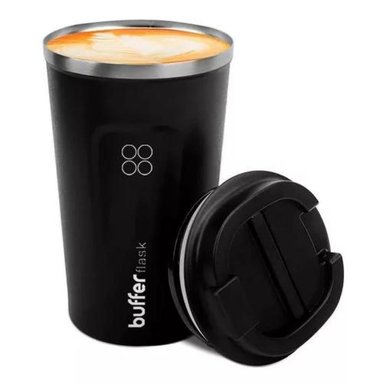 TERMO PARA CAFE VASO TÉRMICO MUG BUFFER 500ML 17OZ SELLABLE COLOR NEGRO - 1